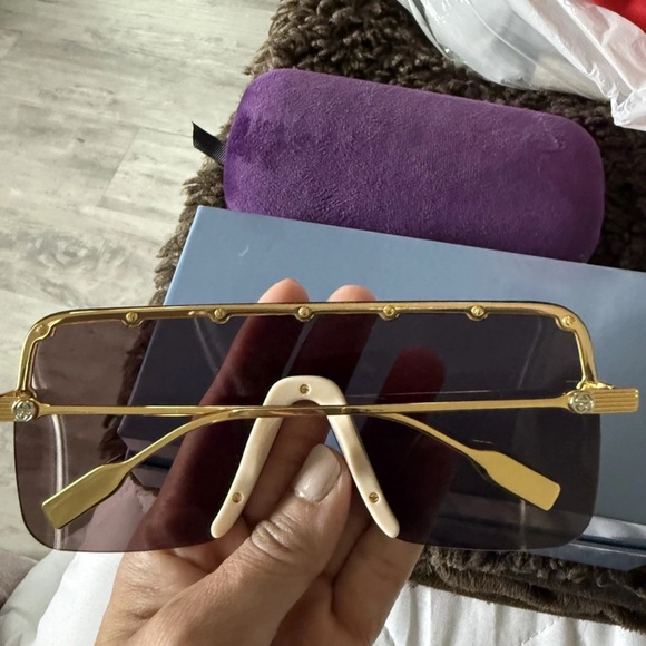 Brown Sunglasses with Gold Accents - Picture 4 of 8
